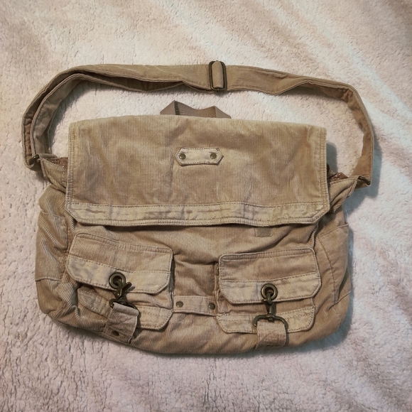 Old Navy Handbags - Old Navy Tan Messenger Bag Corduroy